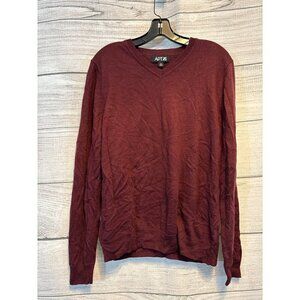 APT.9 Burgundy V-Neck Sweater Mens M